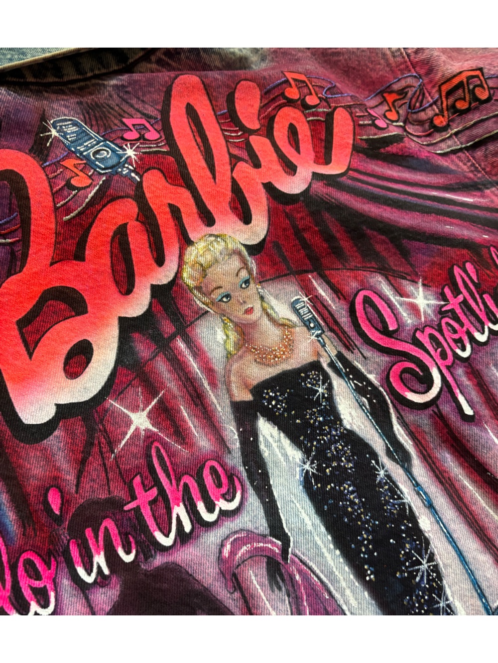 RARE Vintage Tony Alamo Barbie Solo in the Spotlight Hand Painted Denim Jacket - Picture 12 of 14
